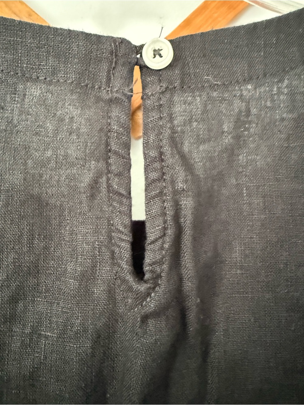 Quince Linen Large Black Sleeveless Top Neutral - Picture 4 of 4